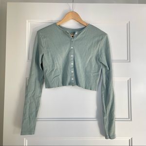 Brandy Melville Sage Cropped Cardigan